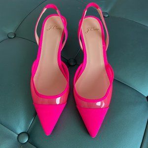 J.CREW HOT PINK SOPHIE SLINGBACKS 8 BRAND NEW